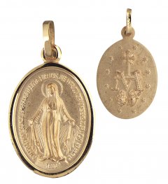 Wundertätige Medaille Messing vergoldet (Double) 12 mm