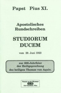 Apostolisches Rundschreiben Studiorum ducem [HB 98]