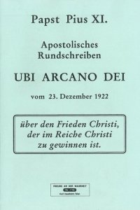 Apostolisches Rundschreiben Ubi arcano dei [HB 116]