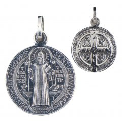 Benediktus Medaille (Silber 925) 10 mm