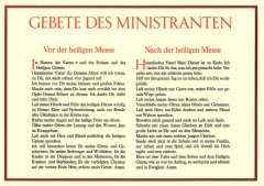 Tafeln für die Liturgie Gebete des Ministranten