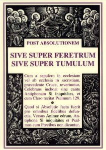 Tafeln für die Liturgie Post Absolutionem Sive Super Fretrum Sive Super Tumulum / Psalm 129
