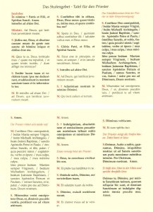 Tafeln für die Liturgie Stufengebet Tafel für den Priester