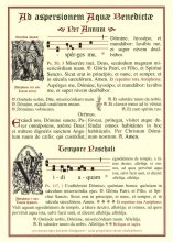 Tafeln für die Liturgie Zum Asperges und Vidi Aquam