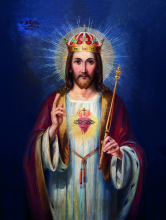 Bild vom heiligsten Herzen Jesu - Bild von W. Wüsten, Mainz 40x60
